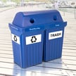 Recycle & Trash Bin IV Indoor-Outdoor Bin - Double in Blue 