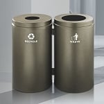 Glaro Premium 32-Gal Double Recycling & Waste Station - Bronze Vein