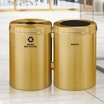 Glaro Premium 66-Gal Double Recycling & Waste Station - Satin Brass