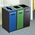 Lounge Triple Recycling Station | Gray