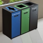 Lounge Triple Recycling Station | Black