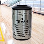 Arena 51 Series Perforated Indoor Trash Receptacle in Stainless Steel - Configurable