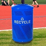 Arena 51 Series Perforated Indoor Recycling Receptacle in Blue - Configurable