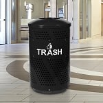 Arena 51 Series Perforated Indoor Trash Receptacle in Black - Configurable