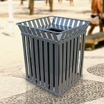 The Oakley Square Waste Container in Silver - Configurable