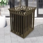 The Oakley Square Waste Container in Brown - Configurable