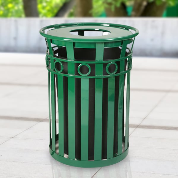 Oakley 40 Gallon Decorative Waste Receptacle in Green 