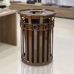 Oakley 40 Gallon Decorative Waste Receptacle in Brown