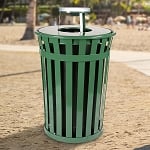 Oakley 36-Gallon Slatted Ash & Waste Receptacle in Green