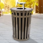 Oakley 36-Gallon Slatted Ash & Waste Receptacle in Brown