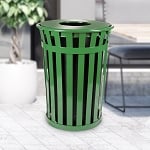 Oakley 36-Gallon Slatted Waste Receptacle in Green