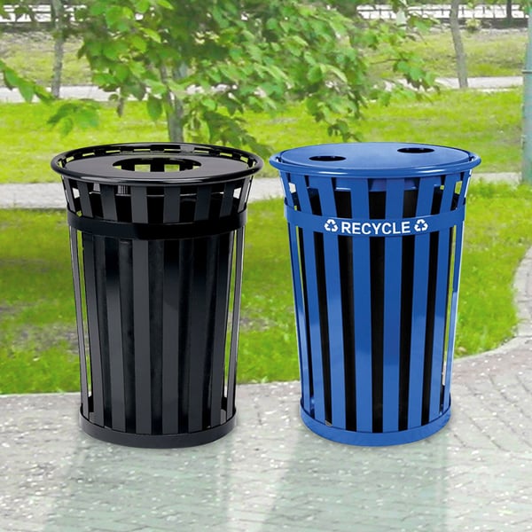 Includes 36-Gal Flat-top Waste and Recycling Receptacles 