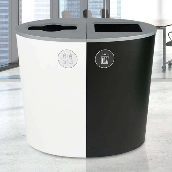 Spectrum Two-Stream Double Ellipse Recycling Station | White-Black 