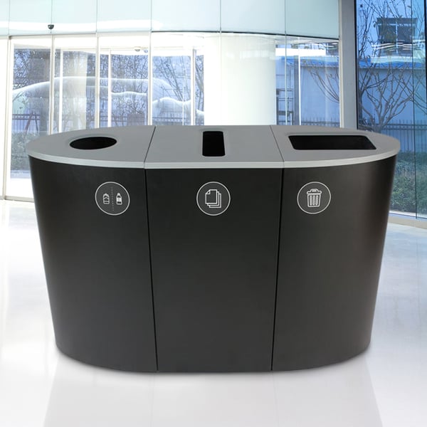 Spectrum 3-Stream Recycling Station | Black-Black-Black 