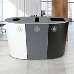 Spectrum 3-Stream Recycling Station | White-Gray-Black