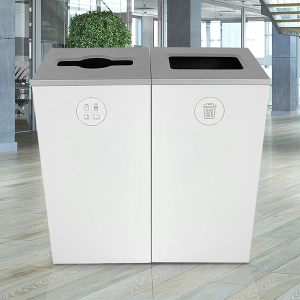 Spectrum Two-Stream Double Cube Recycling Station | White-White 