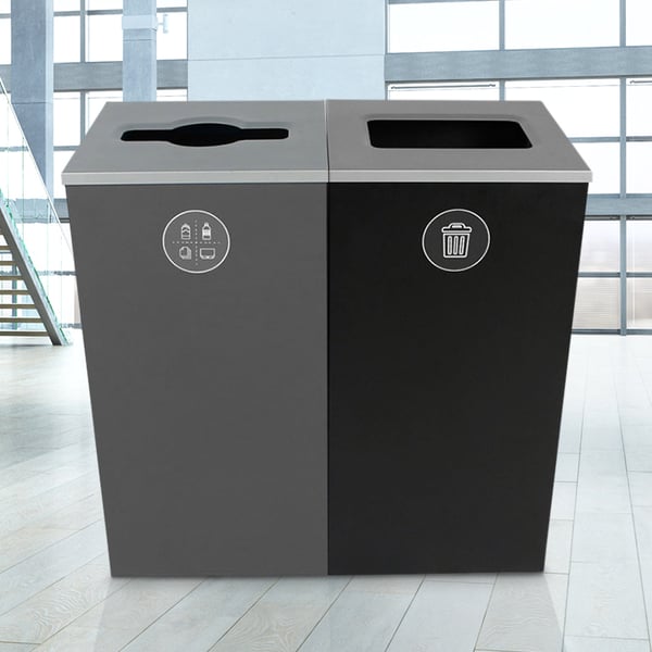 Spectrum Two-Stream Double Cube Recycling Station | Gray-Black 