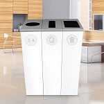 Spectrum Three-Stream Triple Slim Cube Recycling Station | White-White-White