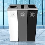 Spectrum Three-Stream Triple Slim Cube Recycling Station | White-Gray-Black