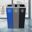 Spectrum Three-Stream Triple Slim Cube Recycling Station | Blue-Gray-Black 