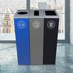 Spectrum Three-Stream Triple Slim Cube Recycling Station | Blue-Gray-Black