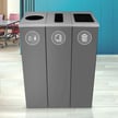 Spectrum Three-Stream Triple Slim Cube Recycling Station | Gray-Gray-Gray 