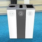 Spectrum Three-Stream Triple Slim Cube Recycling Station | White-Gray-White