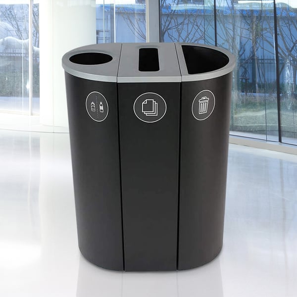 Spectrum Three-Stream Slim Recycling Station | Black-Black-Black 