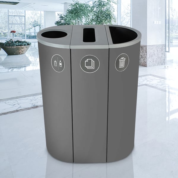 Spectrum Three-Stream Slim Recycling Station | Gray-Gray-Gray 