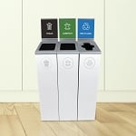 Spectrum with Signs 3-Stream Slim Compost Station | White-White-White