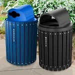 Mixed Recycling and Canopy Waste Barrel Combo