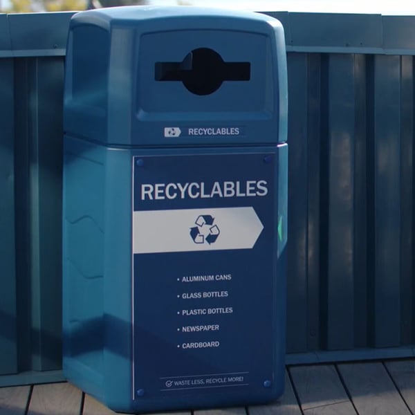 Renegade Outdoor Recycling Container with Mixed Opening Top 