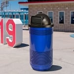 Stadium 35 Gallon Perforated Waste Receptacle with Dome Top - Configurable