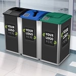 Mosaic 96 Gallon Triple Customizable Recycling Station