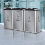 Mosaic 96 Gallon Triple Opera Recycling Station - Configurable