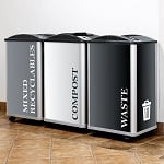 Mosaic 96 Gallon Triple Tuxedo Recycling Station - Configurable