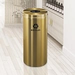 Glaro 12 Gallon Single Purpose Recycling Container in Satin Brass - Configurable