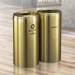 15-Gallon Glaro VALUE SERIES Two-Stream Recycling Station in Satin Brass - Configurable