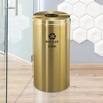 Glaro 16 Gallon Single Purpose Recycling Container in Satin Brass - Configurable