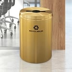 Glaro 33 Gallon Single Purpose Recycling Container in Satin Brass - Configurable