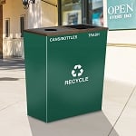 Metro Double Stream Recycling Receptacle - Custom Colors