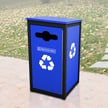 <center><font color="#669933"><b>Optional hinged flap-doors available. </b></font>Please contact us for more info.<br>Pictured: Kenne Sideload Single Recycling Container 