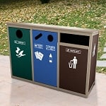 Keene Sideload Slim Quadruple Recycling Station - Configurable