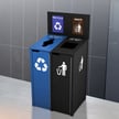 Product will come as shown: blue with 'Recycle Only' and black with 'Waste' 