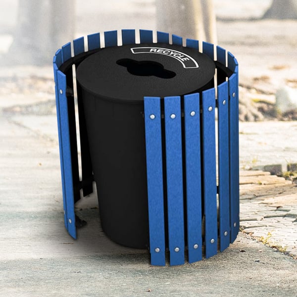 Recycling and Waste Barrel with Hinged Door 