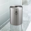 Glaro Single Purpose Recycling Container in Satin Aluminum with opening for bottles/cans 