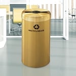 Glaro 23-Gallon VALUE SERIES Single-Purpose Recycling Container in Satin Brass - Configurable