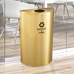 Glaro Half-Round Recycling Container in Satin Brass 14 Gallon - Configurable