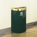 Glaro VALUE SERIES Half-Round Recycling Container in Designer Colors 16 Gallon - Configurable