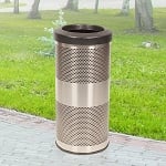 Stadium 10 Gallon Perforated Waste Receptacle in Stainless Steel